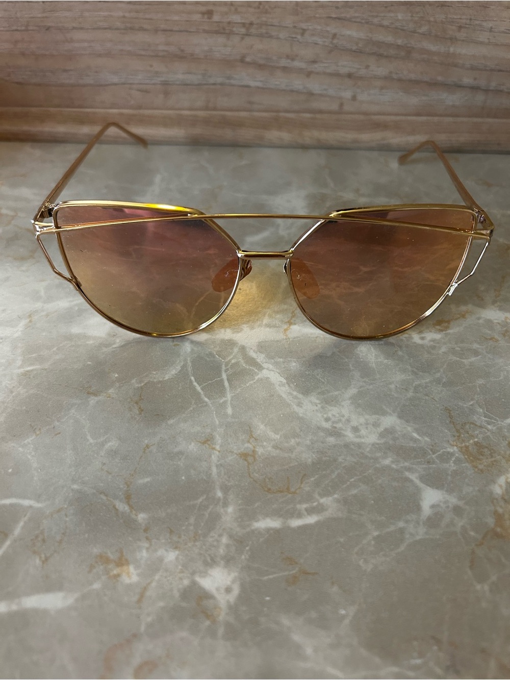 Gold Frame Pink Gradient Cat-Eye Sunglasses
